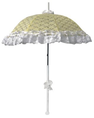 DELUXE YELLOW LACE RUFFLE PARASOL