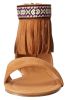 Tribal Ankle Fringe Flat Sandals in Brown or Black