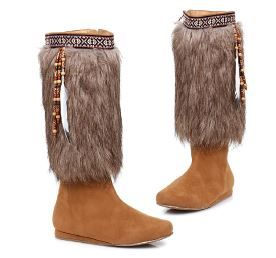High Quality Native American Women Fur Top Boots