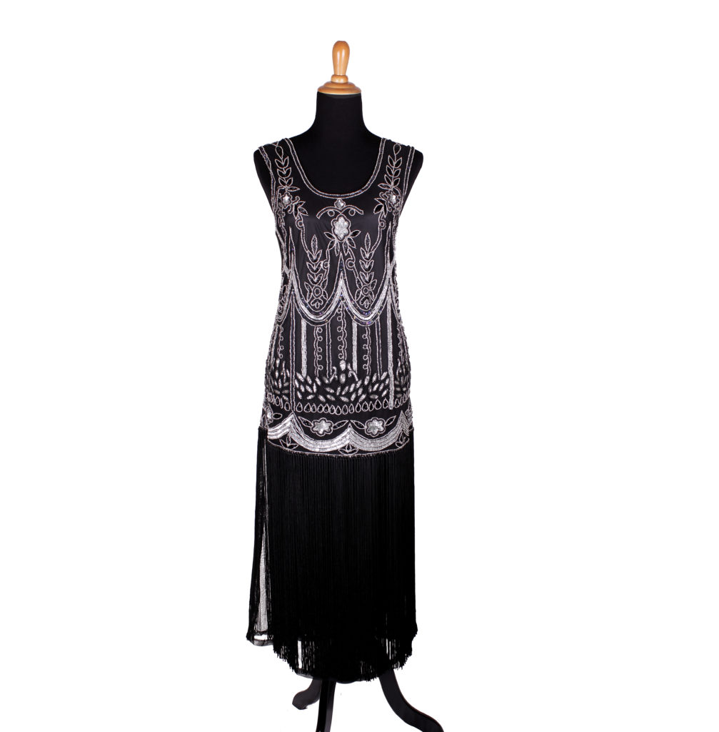 Fabulous Flapper Black and Silver Beaded Dress