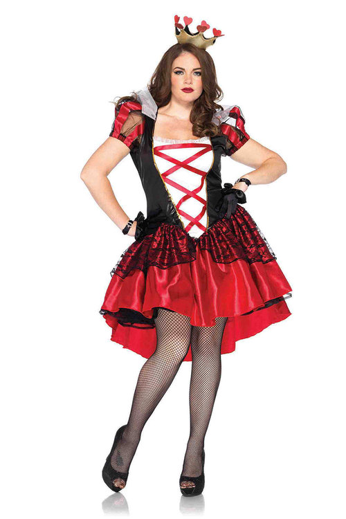 Women's Plus Size Royal Red Queen 2 Piece Costume