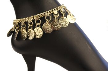 Single Row Coin Anklet for Belly Dancer Costume