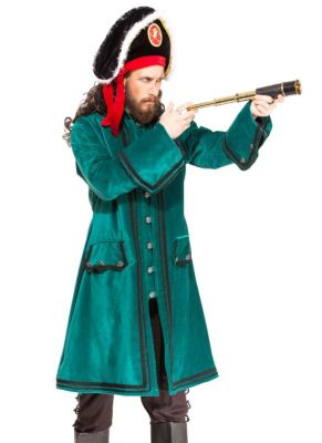 Gorgeous Green Captain Booth Inspired Pirate Style Coat
