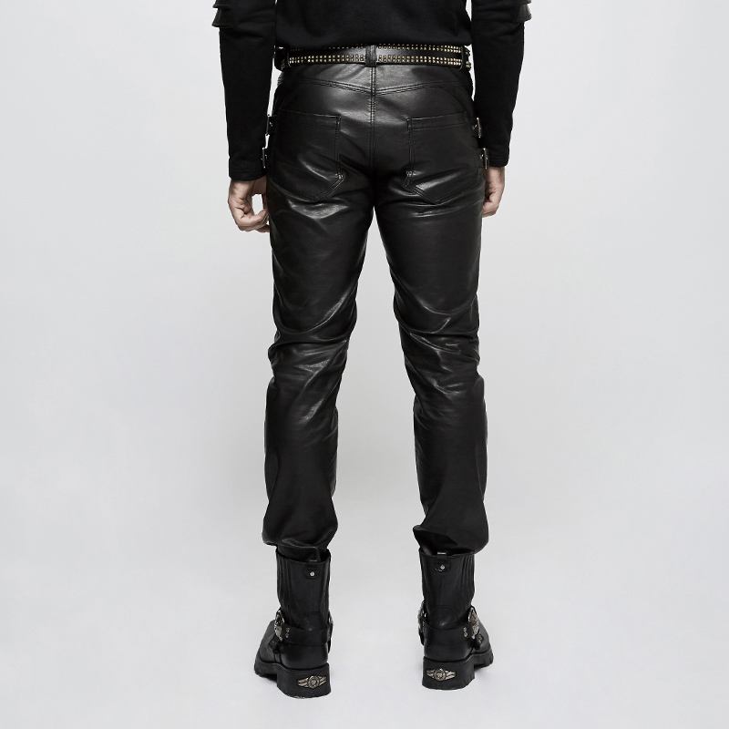 Goth Punk Leather Pants for Men