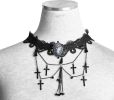Victorian Gothic Black Cameo and Crosses necklace