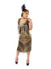 Delectable Black and Gold Fringed Flapper Dress