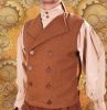 Men's Steampunk Victorian Inspired Engineer Double-breasted Tan Vest