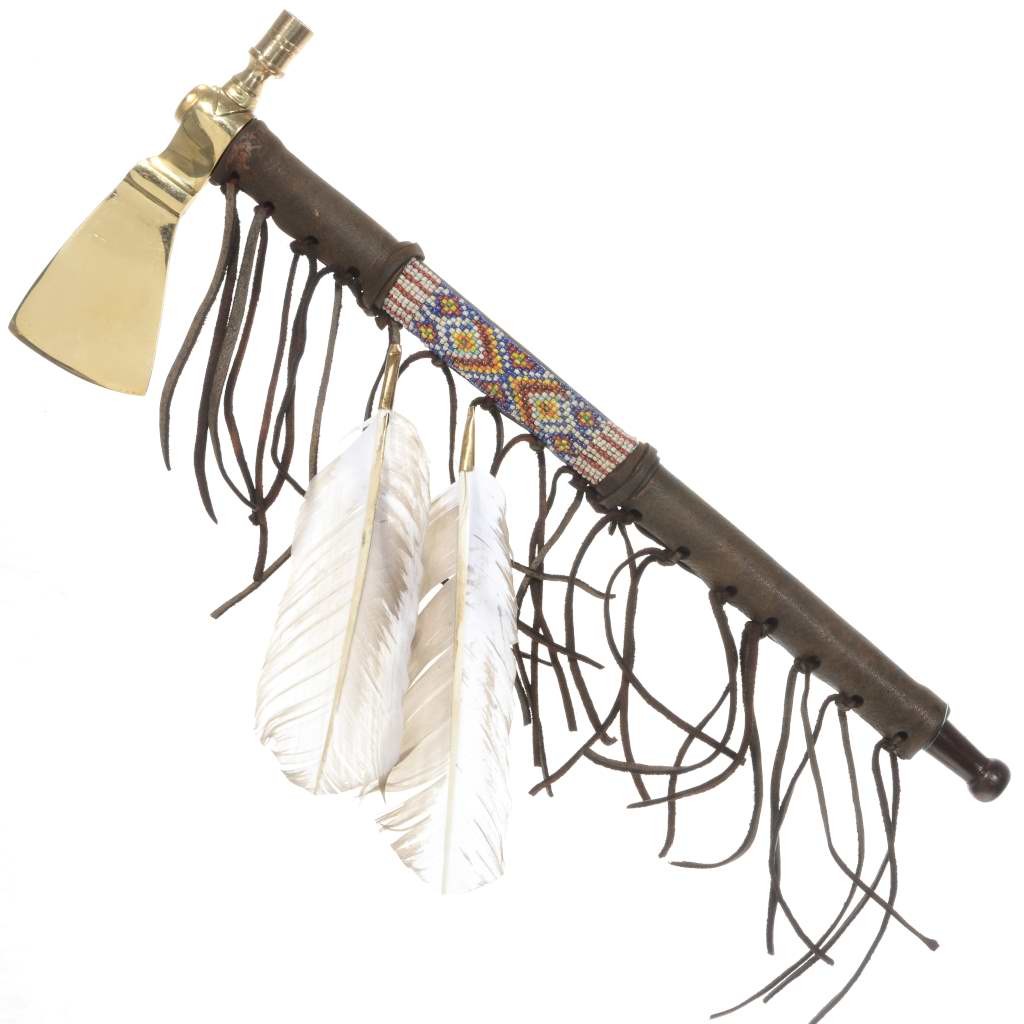 Indian Tomahawk Peace Pipe Smokable Brass Axe Replica