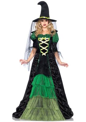 womenLovely & Magical Green and Black Witches Costume for Women