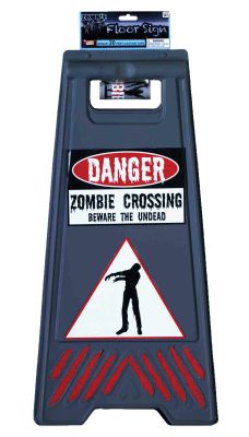 BEWARE OF ZOMBIE SIGN & TAPE