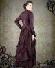 Enthralling Burgundy Brocade Steampunk Dress Costume