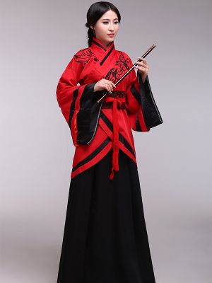 Ethnic Han Dynasty Red & Black Costume