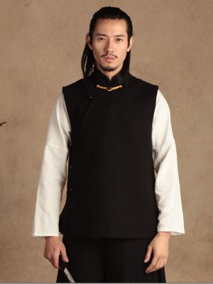 Handsome Black Chinese Men's Vest