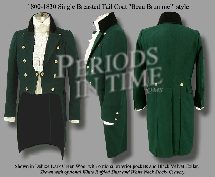 1800-1830 Vintage Wool Double Breasted Tailcoat