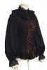 Ladies Great Black Steampunk Shirt w/ Cross Stitch Lace and Collar