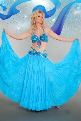 Splendid Aqua Bollywood Dancer 3 piece Set Costume