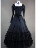 Charming Vintage Gothic Victorian Black Dress With Long Sleeves