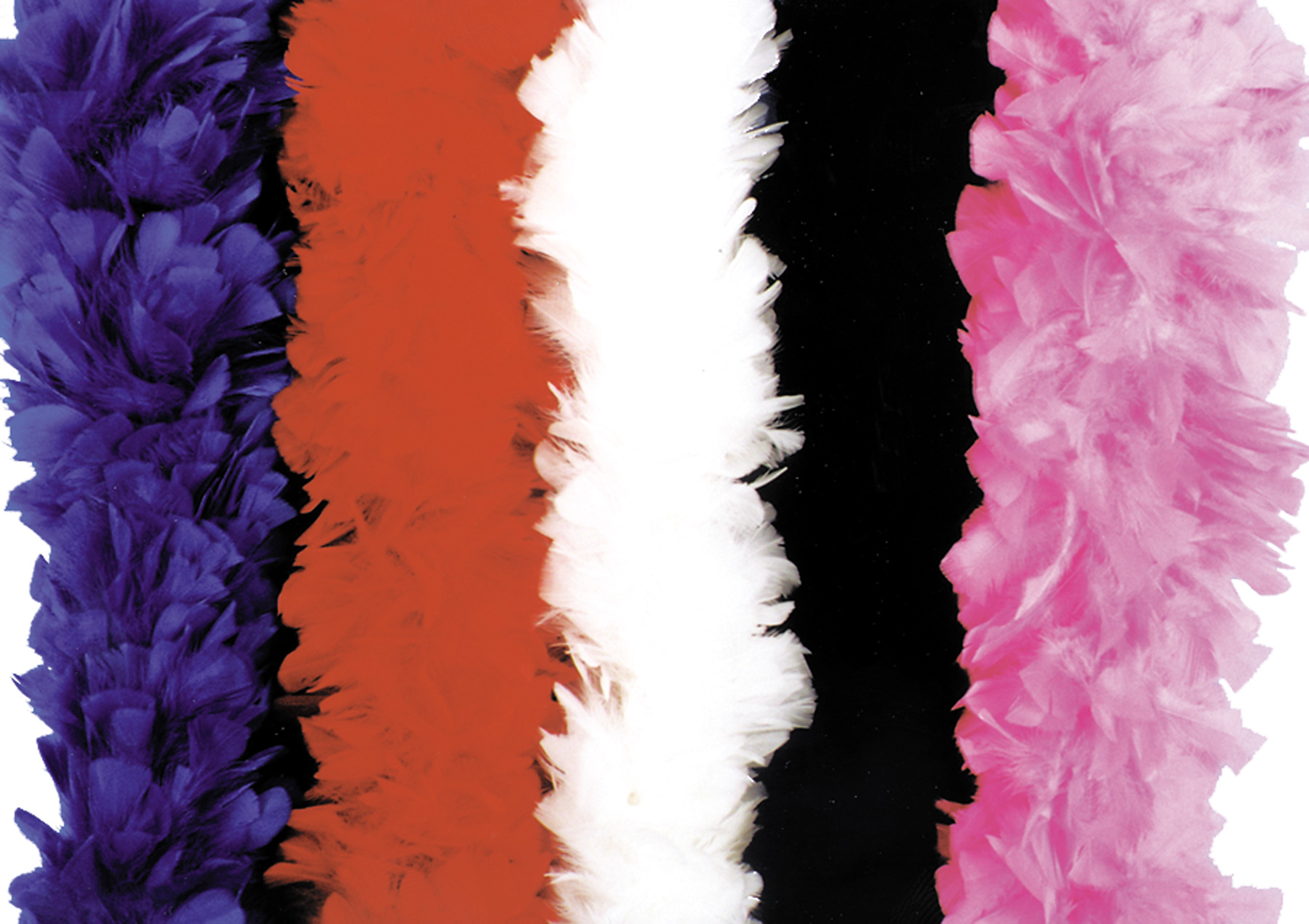 Beautiful Turkey Feather Boas Available in 3 colors.