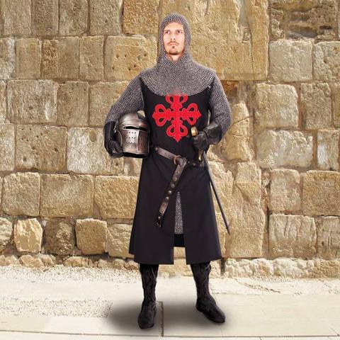Black & Red Medieval Crusader's Tunic