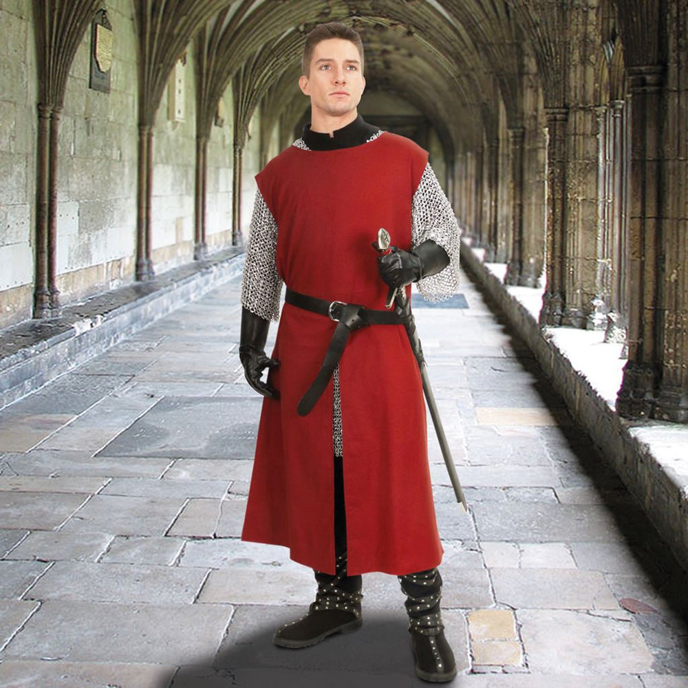 Medieval Knight Tunic Surcoat (Color: (BgBkBlNat): Burgundy)