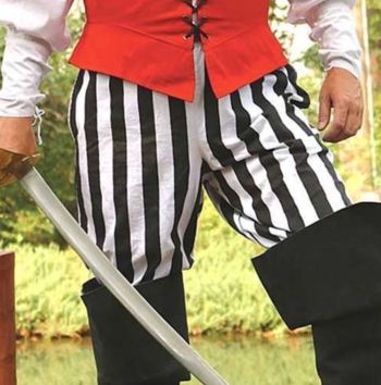 Classic Stripe Pirate Pants in Black, Black/White and Gray/Black (Color: (B/W-G/B-Bk): Black / White)