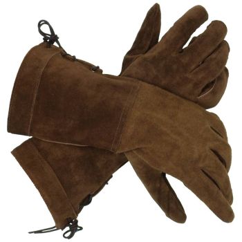 Real Suede Swordsman Gloves (Color: (Bk-Br): Brown)