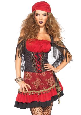 Mysterious Gypsy Lady Sexy Costume (Size: (S/M-M/L- 1X/2X - 3X/4X): Small/Medium)