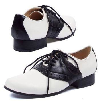 Saddle Shoes in 3 color combination choices (Colors: (BP-BW-PW): Black on White)