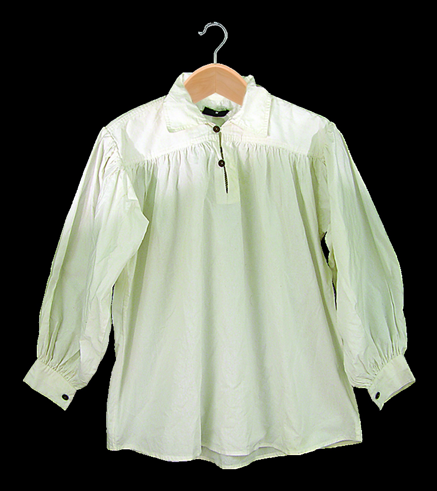 White Cotton Shirt -  Collared with Button Neck (SIZE [M-XXL]: Size: Medium)