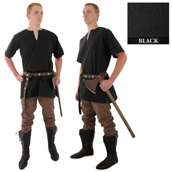Medieval Tunic - Black (Size - [M-XXL]: Size: Medium)