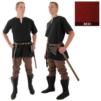 Medieval Tunic - Red (Sizes:  (M-XXL): Size: Medium)