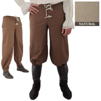Pirate Pants, Natural Color (Sizes: M-XXL: Size: Medium)