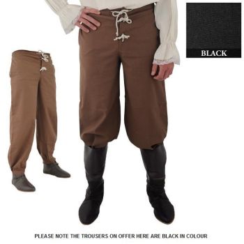 Black Pirate Pants (Sizes: (Md-XXL): Size: Medium)